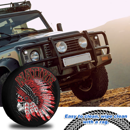 Petthouse | Native American Chief Skull Spare Tire Cover Native Style Truck Decoration Gift For Family