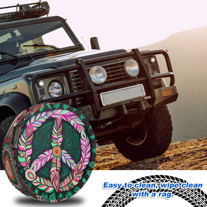 Petthouse | Peace Sign Spare Tire Cover Retro Style Wheel Cover New Car Gift Durable Tire Protector