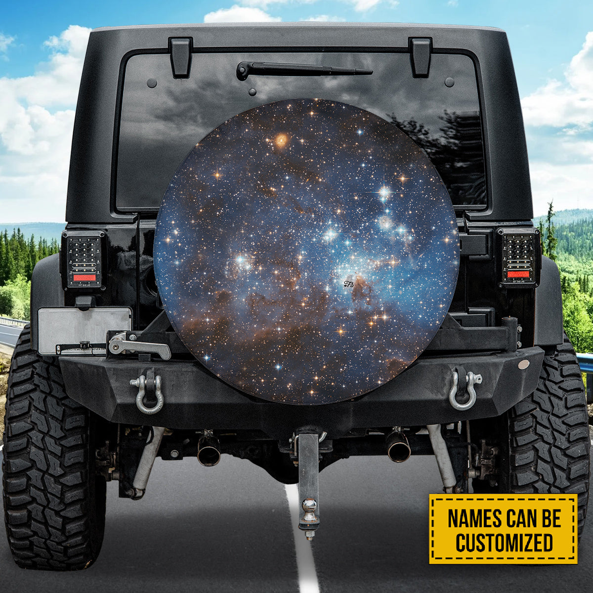 Petthouse | Customized Tire Cover Starry Space Wrap Star Glitter Cover Space Wrap Car Decoration