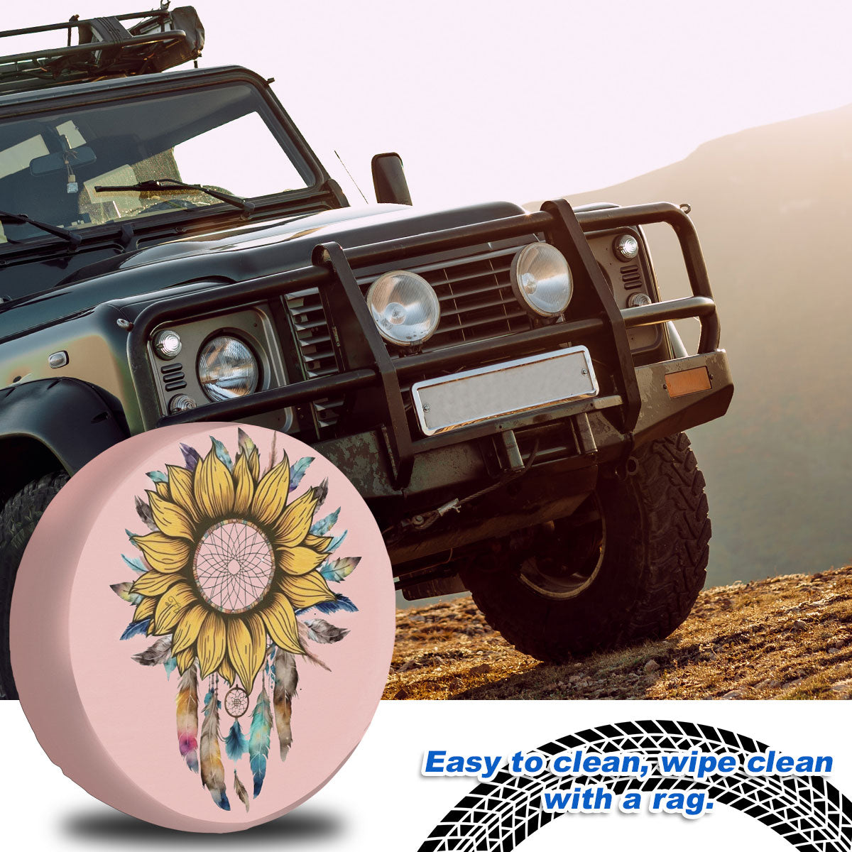 Petthouse | Sunflower Dreamcatcher Spare Tire Cover Sunflower Floral Truck Decoration Gift For Family