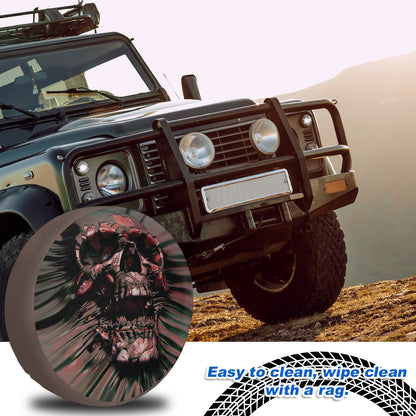 Petthouse | Horror Skull Spare Tire Cover Skull Skeleton Bones Camper Tire Cover Spare Wheel Cover Truck Decor