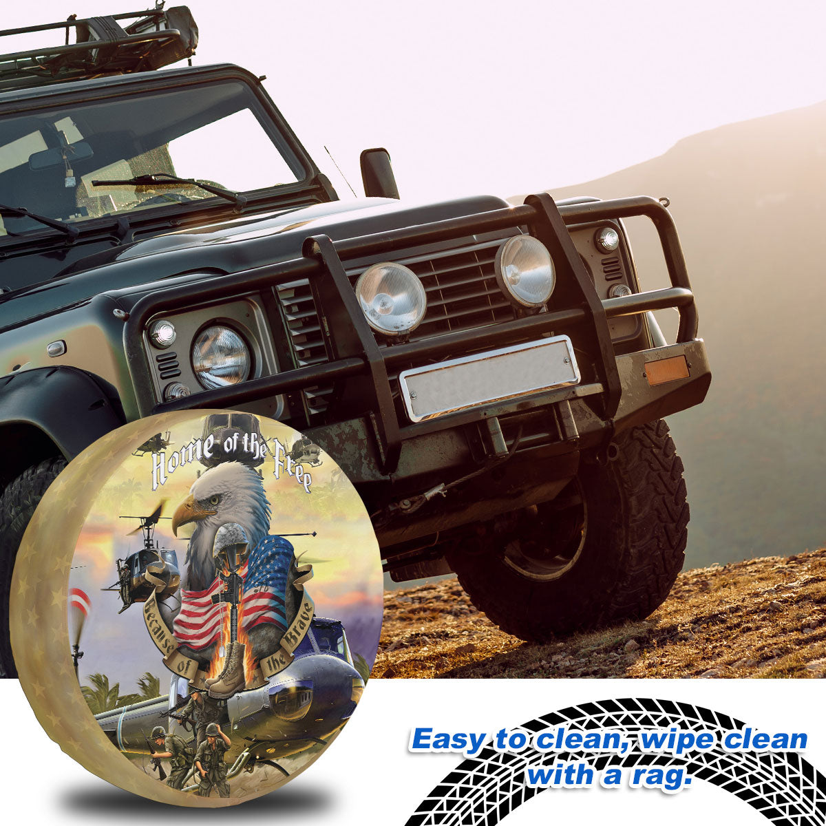 Petthouse | American Veteran Helicopter Spare Tire Cover Veteran's Day Memorial Day Decor Truck Decoration