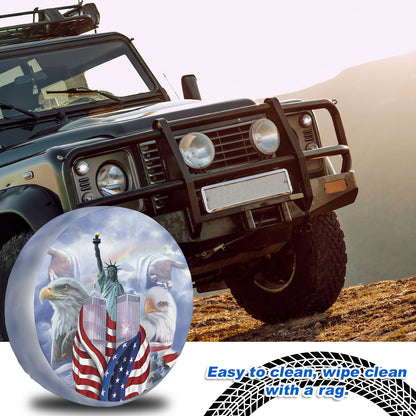 Petthouse | American Memorial Day 119 Spare Tire Cover Us Twin Towers Eagle Christ Truck Decor September 11th