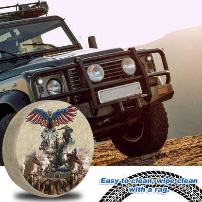 Petthouse | American Veteran Soldier Military Spare Tire Cover Honor The Fallen Freedom Day Car Accessory