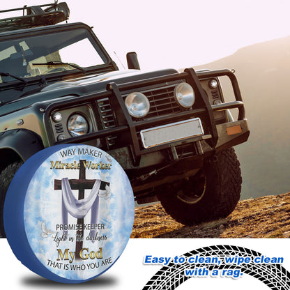 Petthouse | Cross Spare Tire Cover Jesus Way Maker Custom Tire Cover Gifts For Christians