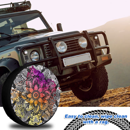 Petthouse | Mandala Texture Spare Tire Cover Flower Mandala Style Truck Decoration Car Decor