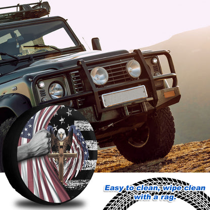 Petthouse | American Christian Cross Eagle Spare Tire Cover Independence Day Freedom Day Decoration