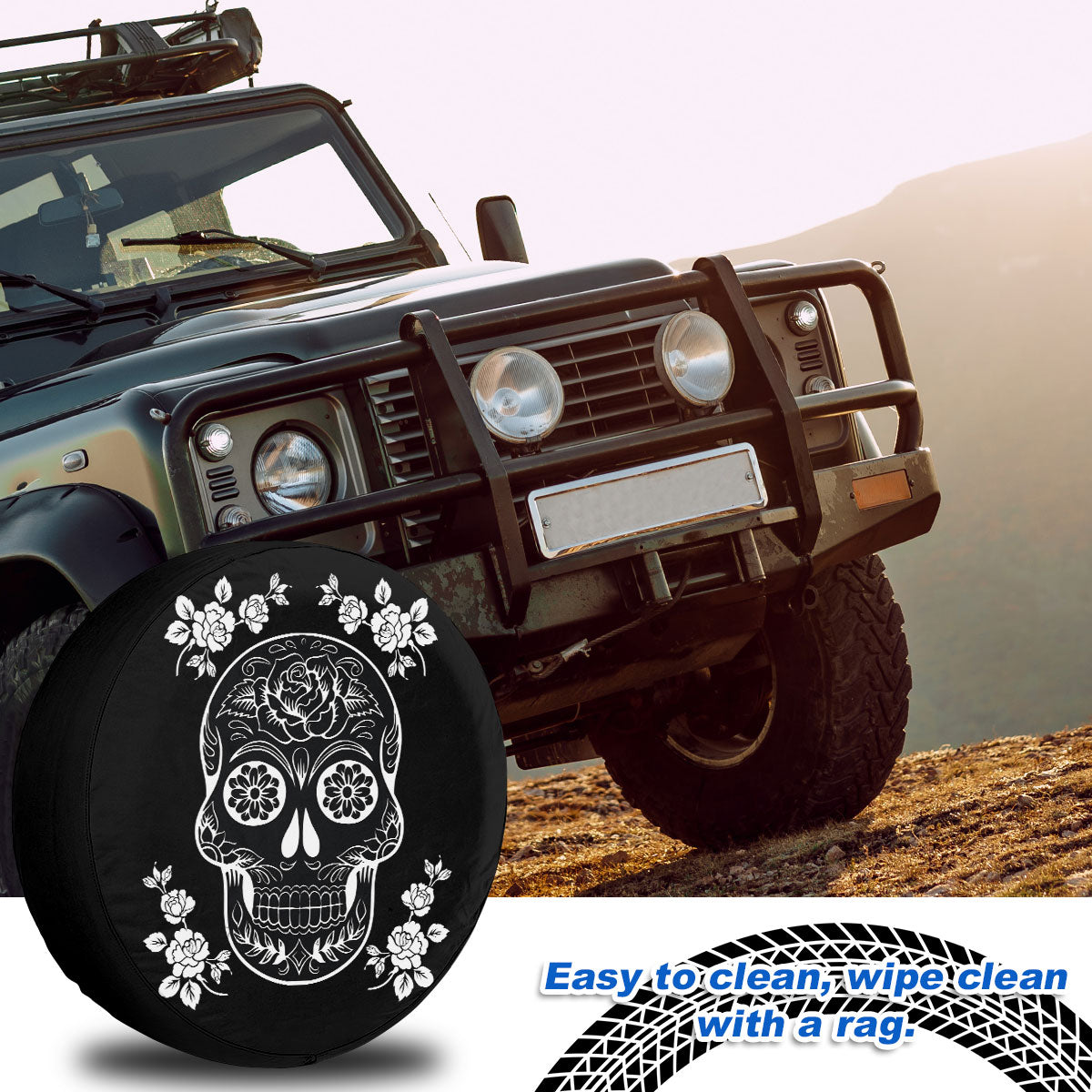 Petthouse | Sugar Skull Spare Tire Cover Happy Halloween's Day Truck Decoration Friends Gift