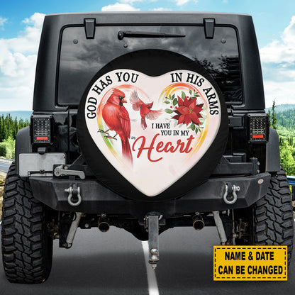 Petthouse | Customized Tire Cover God Has You In His Arms Cover Cardinals Tire Cover Red Floral Cover Decor