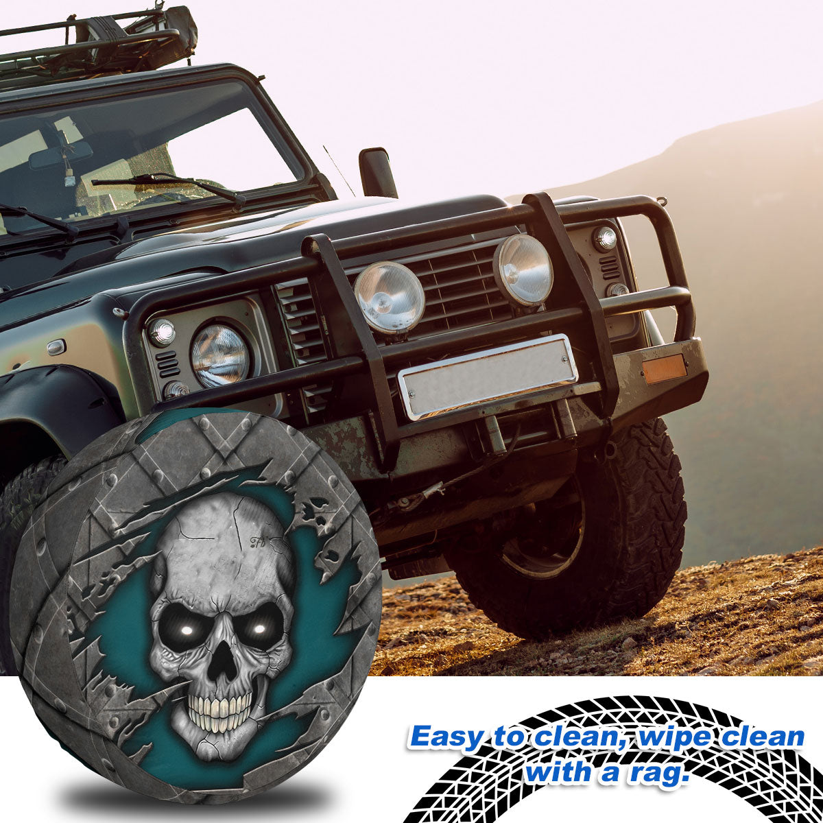 Petthouse | Skull Spare Tire Cover Halloween Skeleton Bone Wheel Tire Cover Gifts For Boyfriends