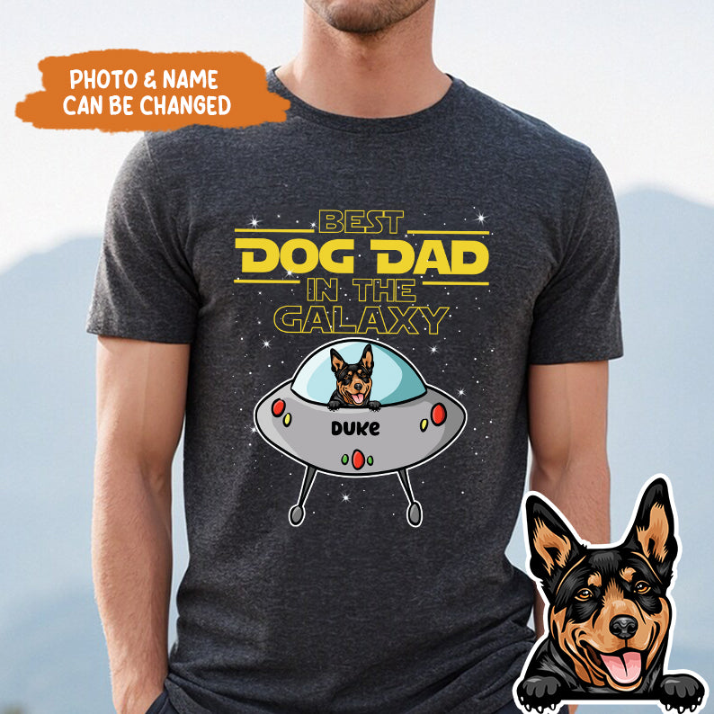 Petthouse | Customized Best Dog Dad In The Galaxy Shirt, Dog Father's Day Shirt, Dog Dad Gifts