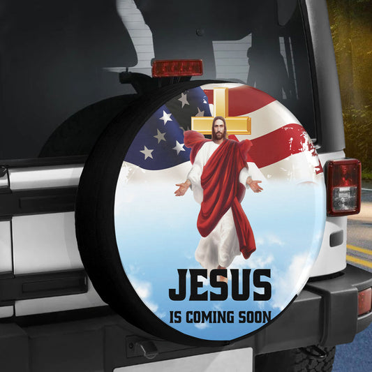 Petthouse | Jesus Bless Usa Flag Spare Tire Cover Jesus Christian Religious One Nation Under God