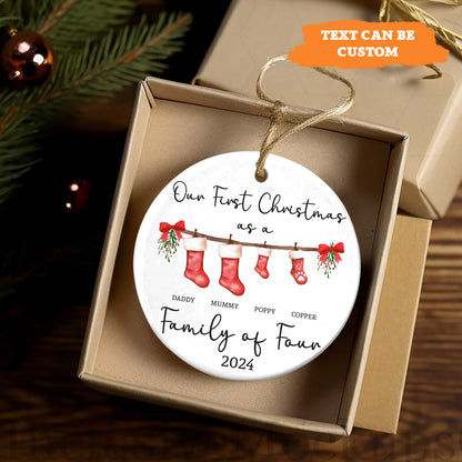 Petthouse | Personalised First Christmas As A Family Ornament, Baby First Christmas Tree Ornament, 1st Xmas