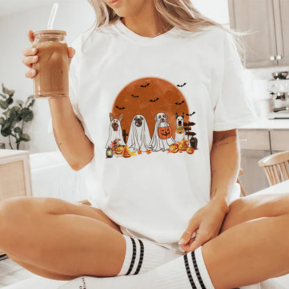 Petthouse | Spooky Dogs Shirt, Fall Spooky Season Pumpkin Tshirt, Halloween Festive Party Tee