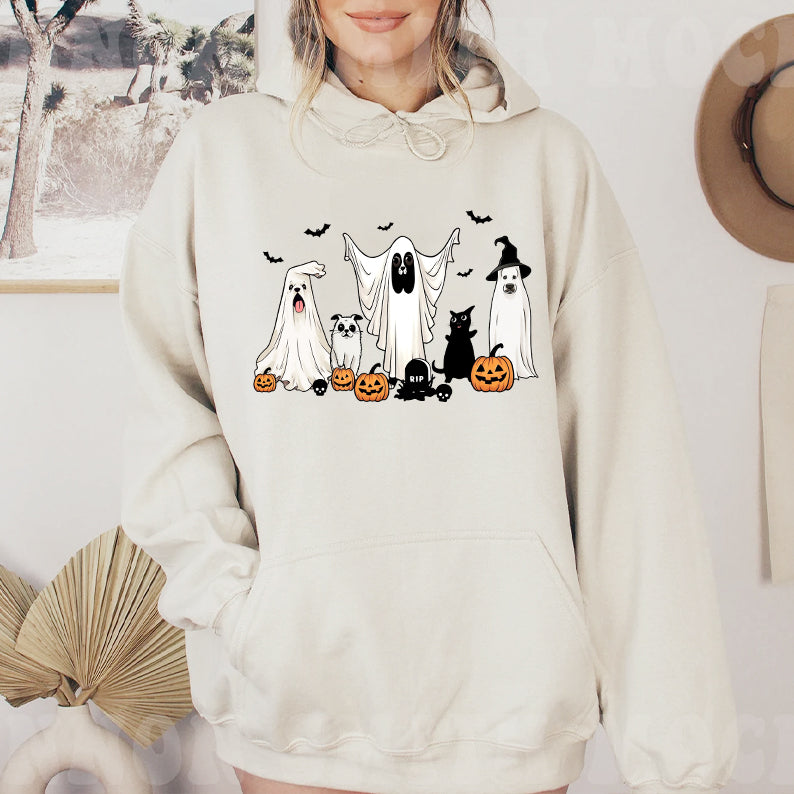 Petthouse | Cute Ghost Dog Shirt, Halloween Dog Shirt, Spooky Season Dog Vibes Shirt, Halloween Shirt