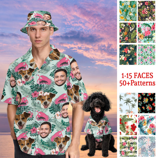 Petthouse | Customized Photo Hawaiian Shirt, Summer Fattern Hawaiian Gift Birthday Family