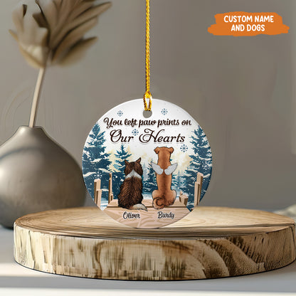 Petthouse | Personalized Pet Memorial Ornament, Christmas Dog Cat Ornament, Forever In Our Hearts Dog