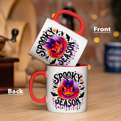 Petthouse | Spooky Season Halloween 3d Inflated Mug, Retro Halloween Mug, Pumpkin Coffee Mug