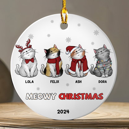 Petthouse | Custom Meowy Christmas Ornament, Pet Loss Memorial Gift, Xmas Gift, Meow Catmas, Christmas Gift