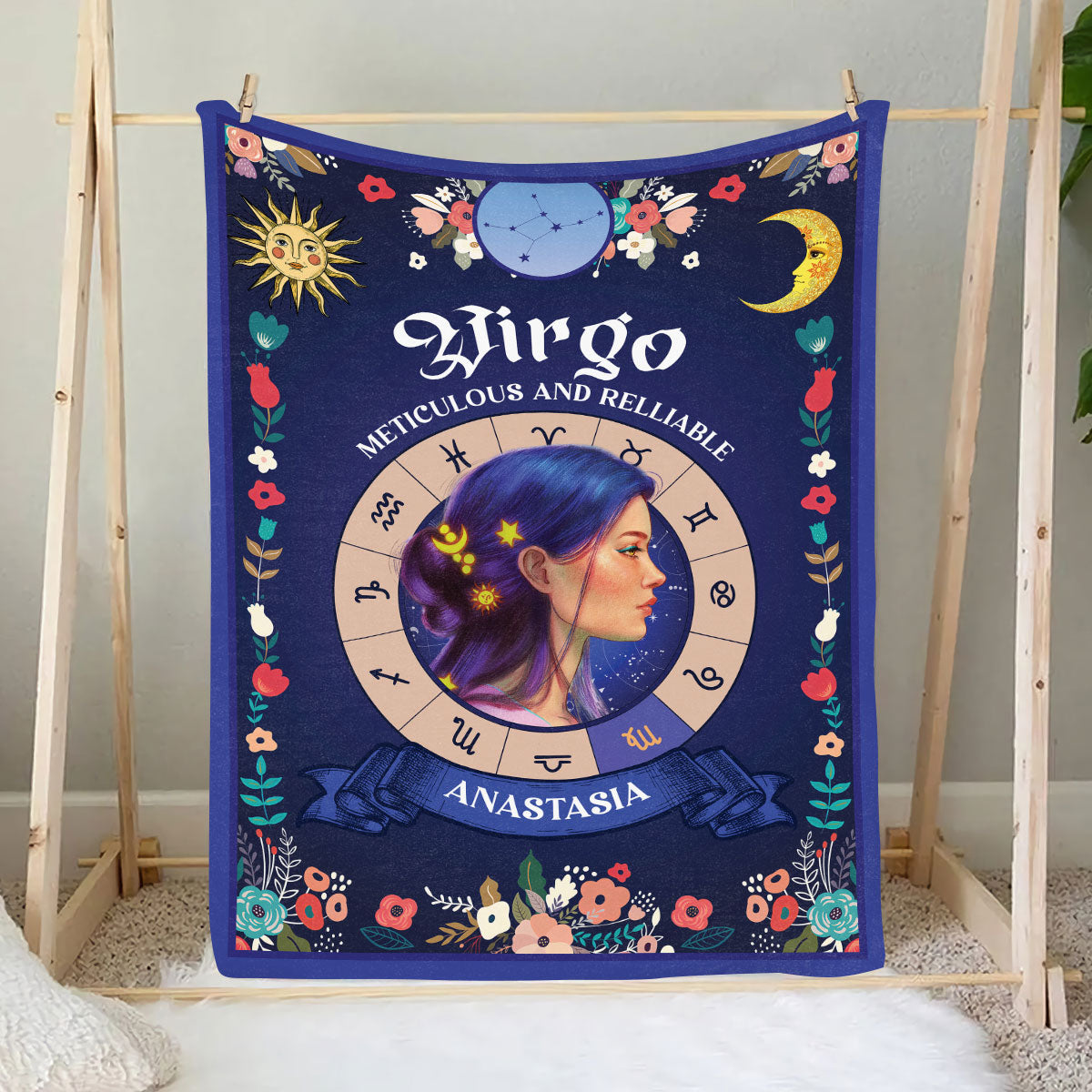 Petthouse | Personalized Virgo Astrology Throw Blanket To Daughter, Meticulous And Reliable Travel Blanket