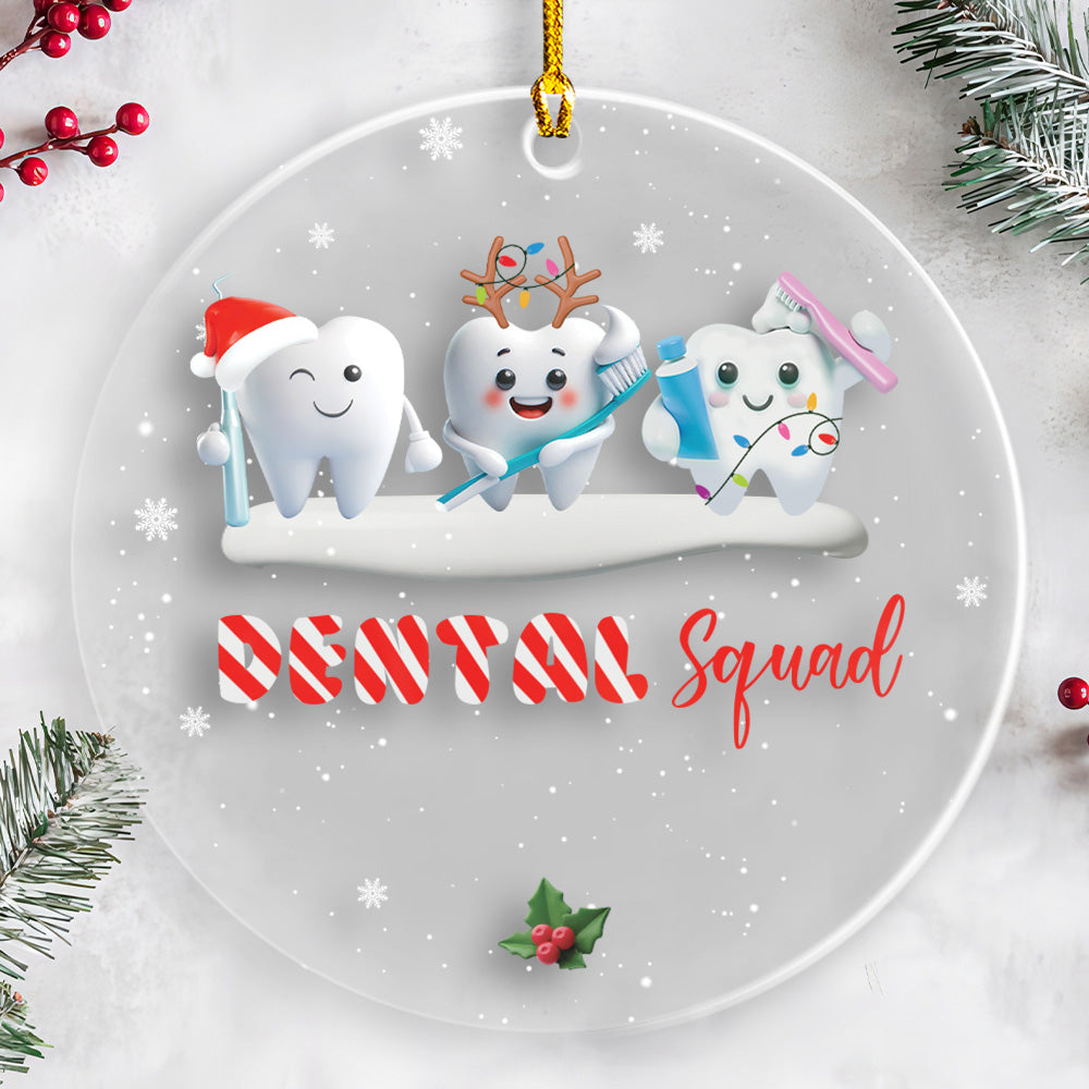 Petthouse | Personalized Dental Squad Ornament, Custom Brand Name, Dental Office Gift, Work Anniversary Gift