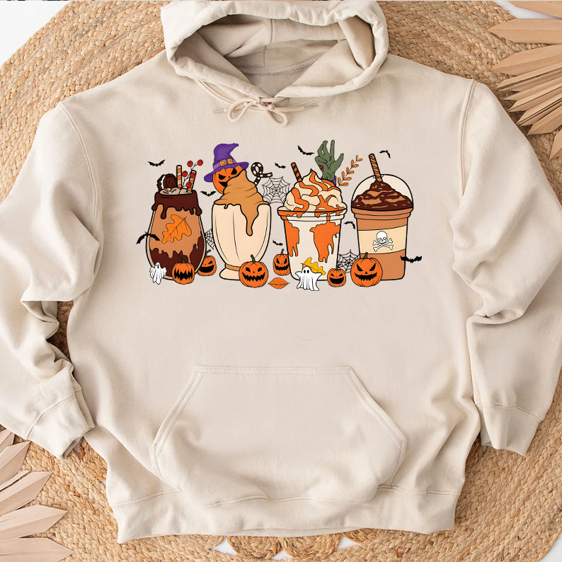 Petthouse | Horror Halloween Coffee Cups Shirt, Fall Coffee Pumpkin Shirt, Coffee Latte Fall