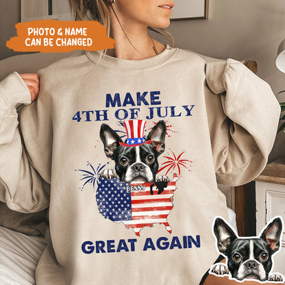 Petthouse | Personalized Dog Independence Day Shirt, Make 4th Of July Great Again, Gift For Dog