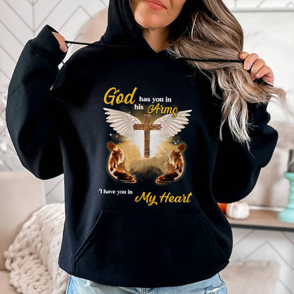 Petthouse | Custom Dog Jesus God Has You In His Arms I Have You In My Heart Shirt, Memorial Gift