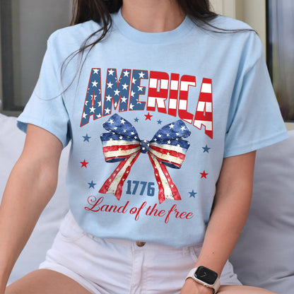 Petthouse | America Land Of The Free Shirt, Womens July 4 Patriotic, Memorial Day