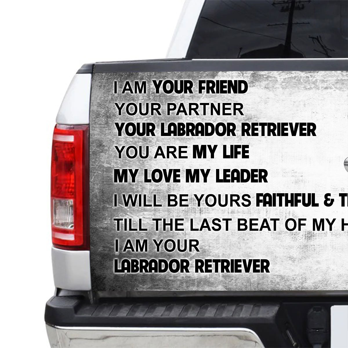 Petthouse | Golden Labrador Tailgate Mural Dog Dad Graphic Wraps I Am Your Friend Your Partner Tailgate Wrap