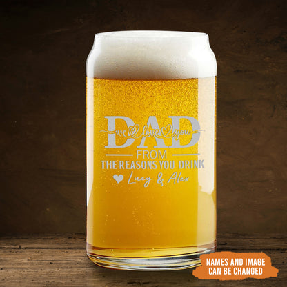 Petthouse | Custom Photo  To Dad From The Reasons You Drink Whiskey Glasses, Father's Day Gift