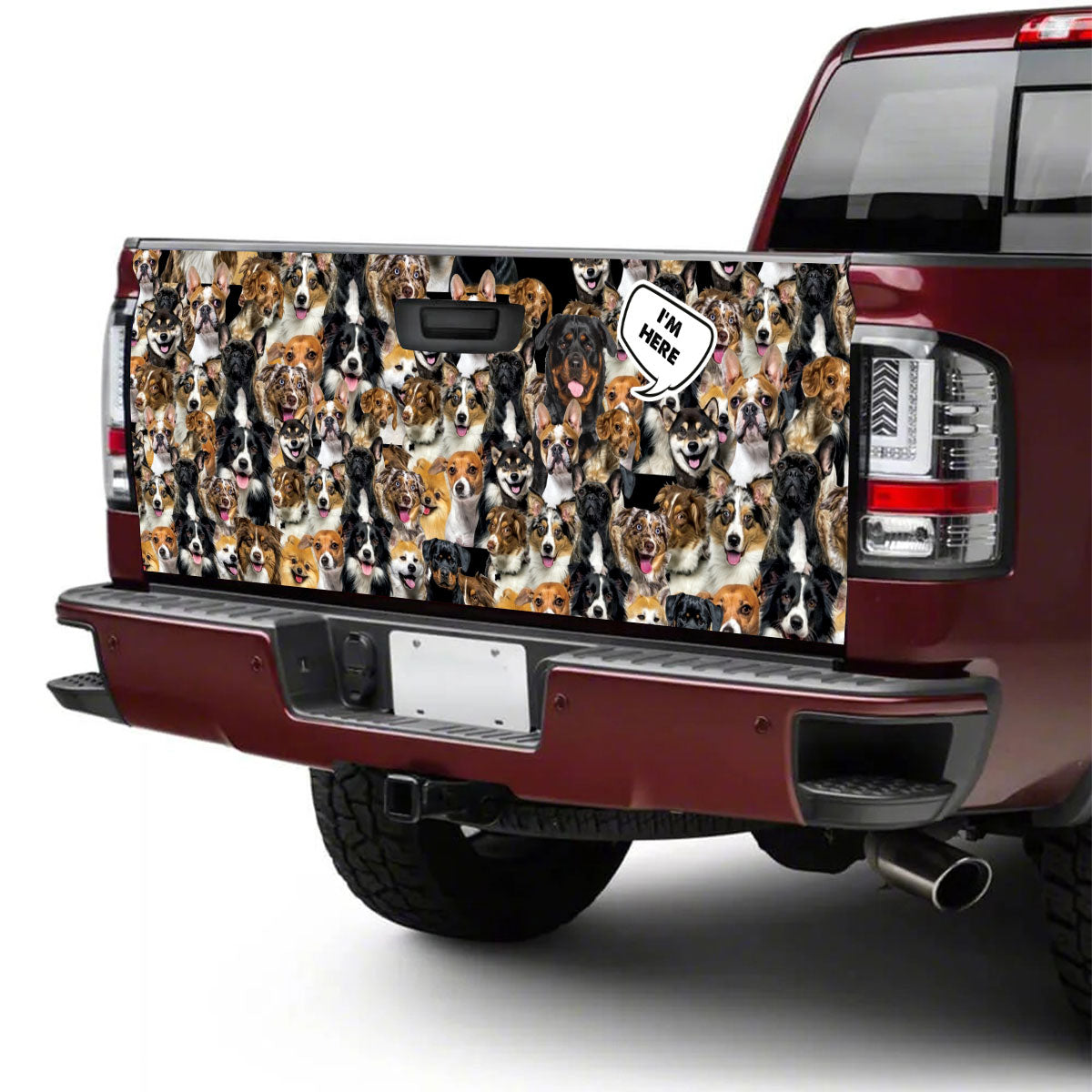 Petthouse | Rottweiler I’m Here Tailgate Wrap Rottweiler Mom Dad Rear For Trucks A Bunch Of Dogs