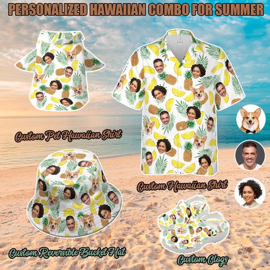 Petthouse | Custom Husky Aloha Dog Summer Beach Tropical Leaves Hawaiian Shirt, Gift Friend, Family