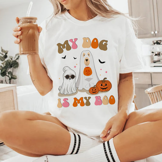 Petthouse | My Dog Is My Boo Funny Shirt, Halloween Dog Shirt, Dog Mom Shirt, Spooky Ghost Dogs