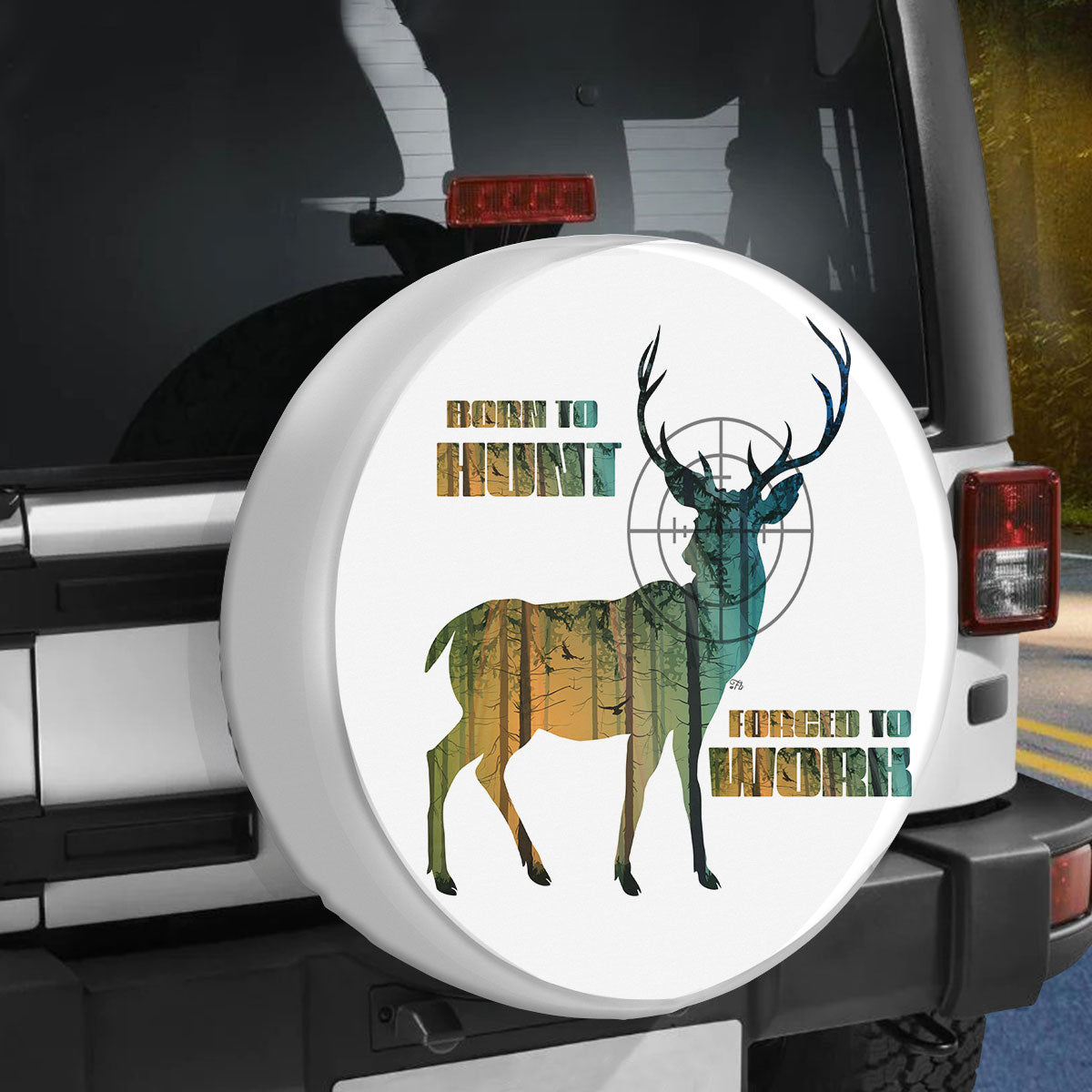 Petthouse | Customized Name Deer Hunting Spare Tire Cover Deer Hunter Durable Tire Protector Car Accessory Truck Decor