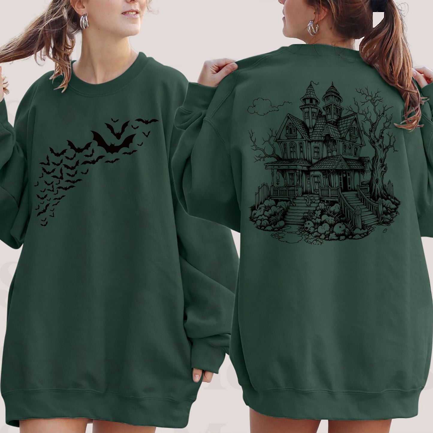 Petthouse | Haunted House Halloween Shirt, Spooky Season, Party Bats Shirt, Spooky Vibes Haunted House