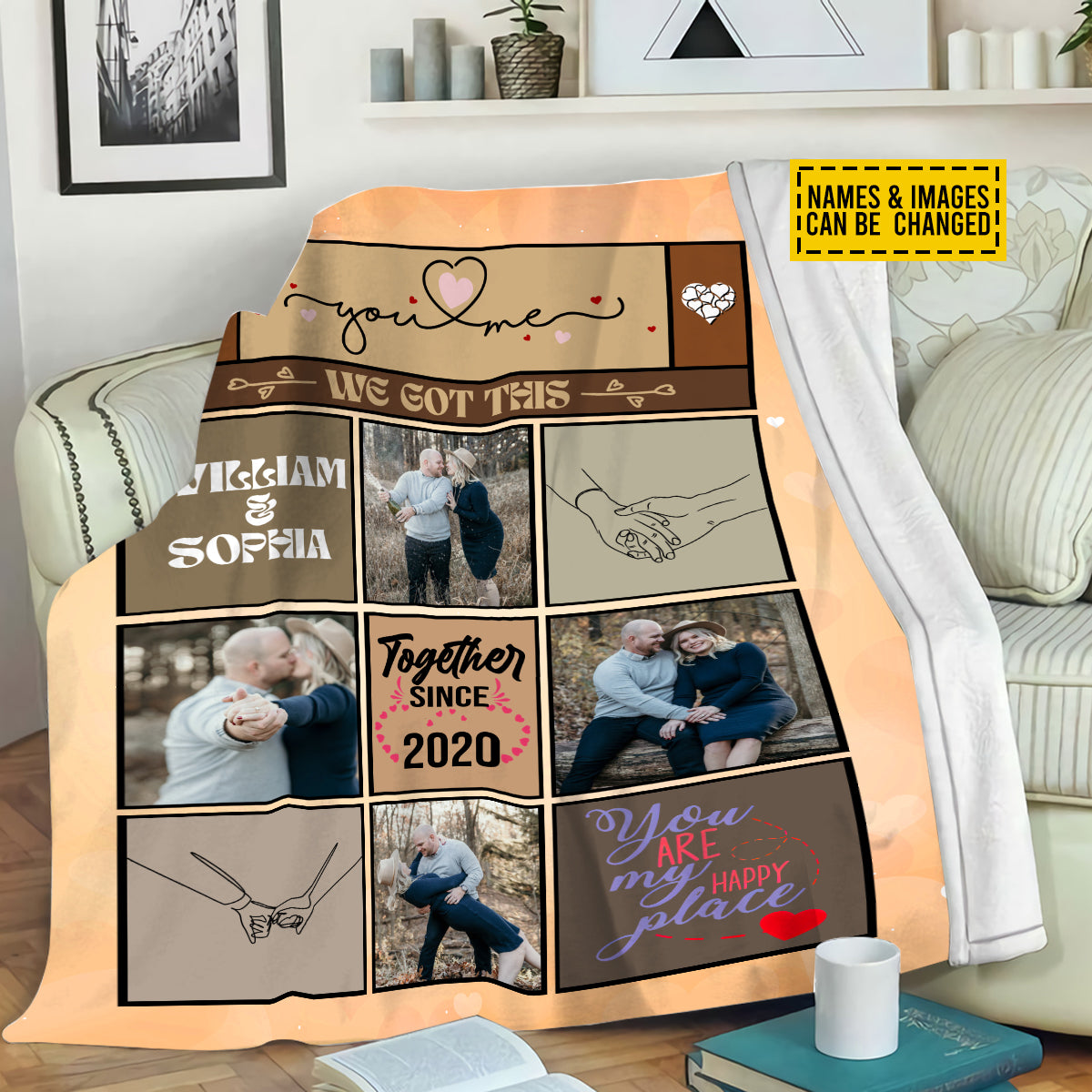 Petthouse | Personalized Together Since Throw Blanket, You And Me Fleece Blanket, Funny Anniversary Travel