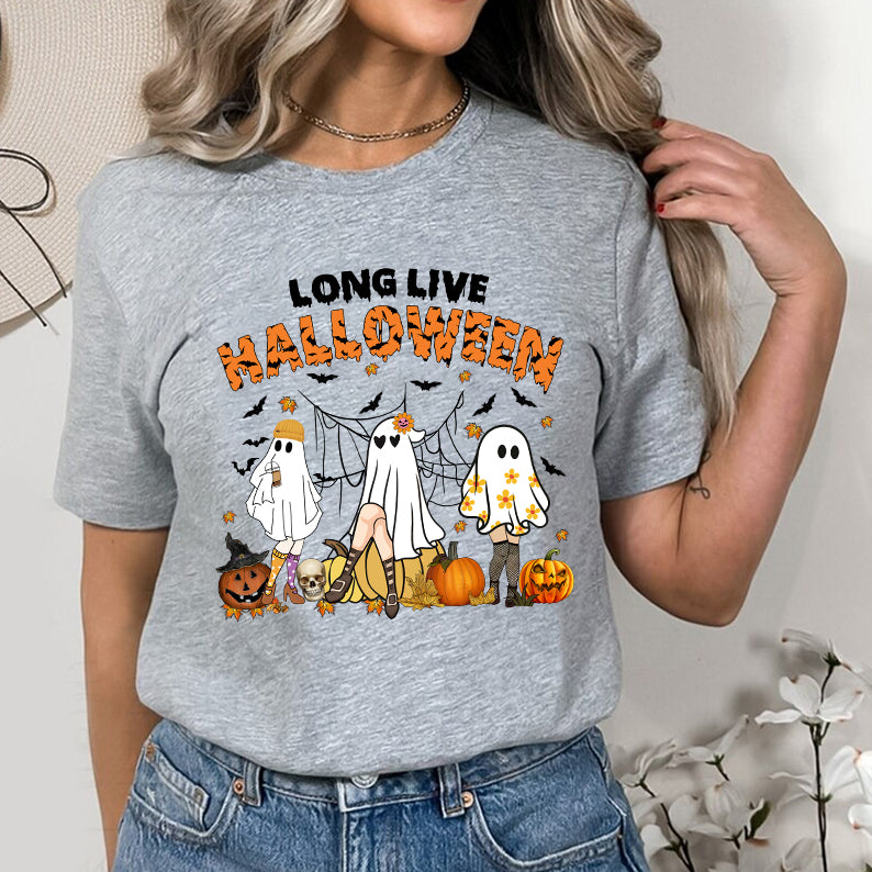 Petthouse | Long Live Halloween Vintage Women Shirt, Spooky Season Tshirt, Cute Ghost Thick Thighs