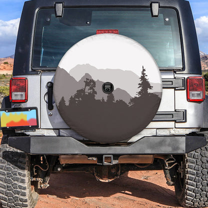 Petthouse | Scenery Black And White Spare Tire Cover Landscape Wheel Protectors Weatherproof Wheel Covers