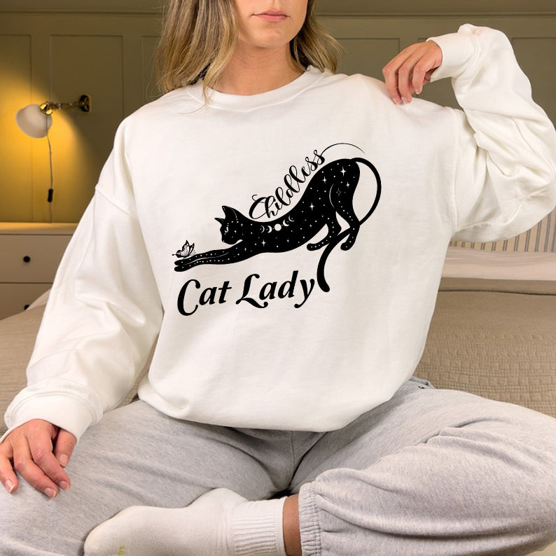 Petthouse | Childless Cat Lady Shirt For Woman, Cat Lady 2024 Shirt, Childless Cat Ladies, Black Cat