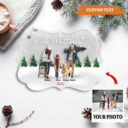 Petthouse | Personalized Family And Pet Ornament, Custom Family And Pet Photo, Christmas 2024