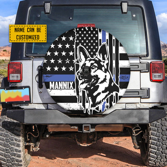 Petthouse | Customized Name American Distressed Flag German Shepherd Spare Tire Cover Us Police Tire Covers For Cars