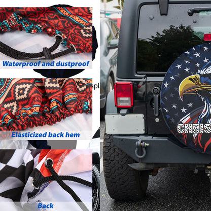 Petthouse | Customized Beautiful Eagle On American Flag Spare Tire Cover For Patriot 4th Of July