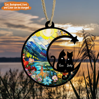 Petthouse | Custom Cats Memorial Suncatcher, Cat Loss Gift, Loss Of Cats Sympathy Remembrance Gift