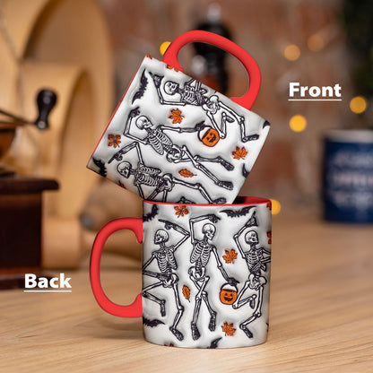 Petthouse | Dancing Skeleton Halloween Inflated 3d Mug, Halloween Mug, Halloween Coffee Cup