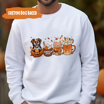 Petthouse | Custom Border Collie Dog Halloween Shirt, Dog Fall Shirt, Pumpkin Spice Latte Coffee Shirt