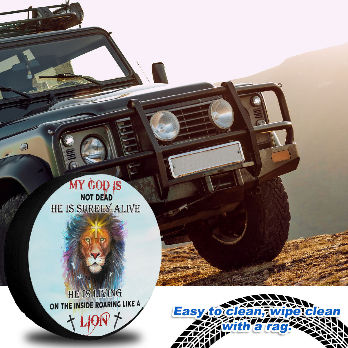 Petthouse | Lion Of Judah Spare Tire Cover My God Is Dead Christian Car Accessories Tire Cover