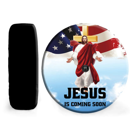 Petthouse | Jesus Bless Usa Flag Spare Tire Cover Jesus Christian Religious One Nation Under God