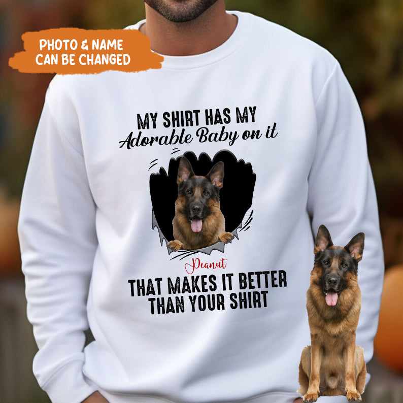 Petthouse | Personalized Dog My Shirt Has My Adorable Baby Shirt, Gift For Dog Lover Dog Dad Dog