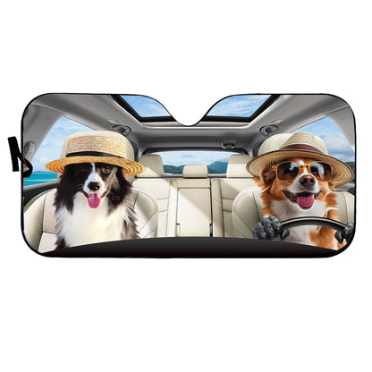 Petthouse | Customize Gift Sunshades For Car Dog Sunshade Australian Shepherd Summer Trip Car Sun Shade